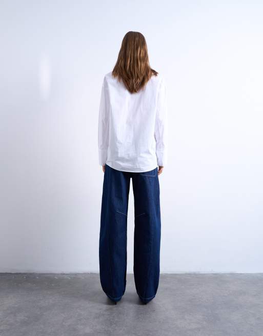 Topshop utility pocket barrel jeans in indigo rinse, 5 of 5