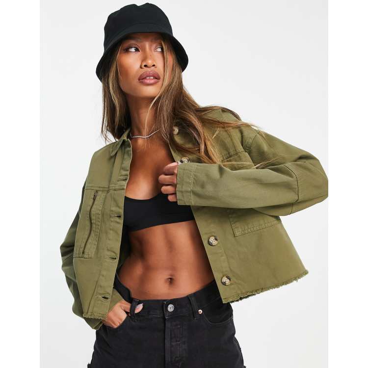 KHAKI Utility shacket, Womens Jackets