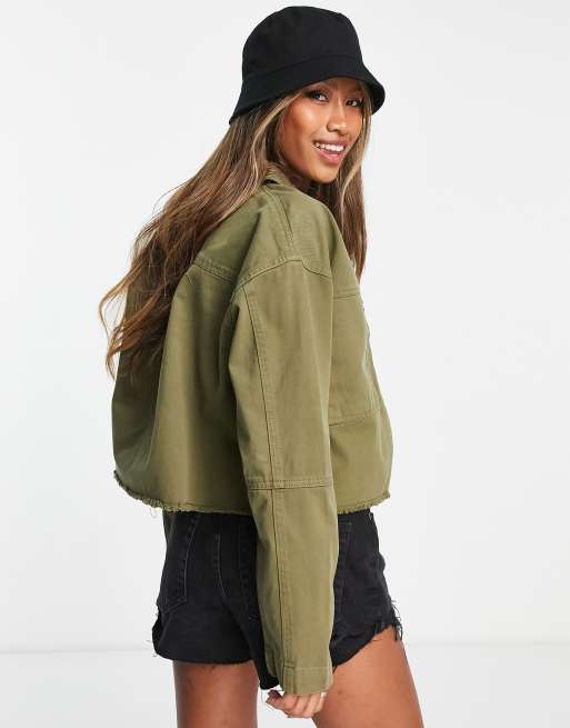 Khaki jacket topshop sale