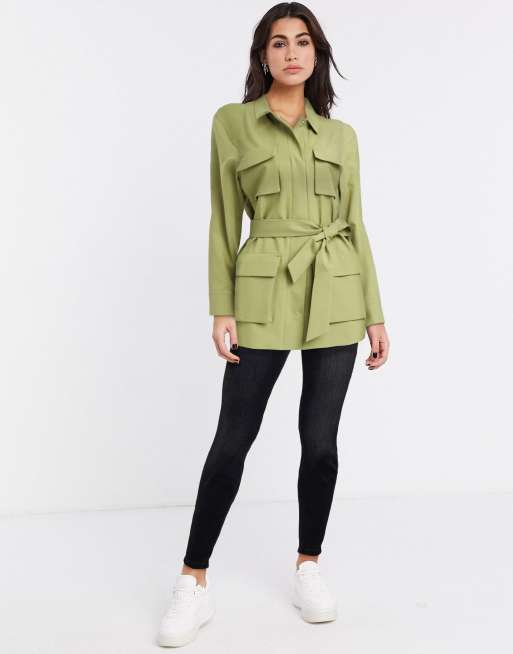 Topshop khaki shacket sale