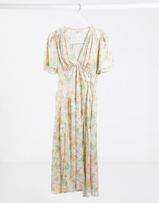 topshop floral plunge dress