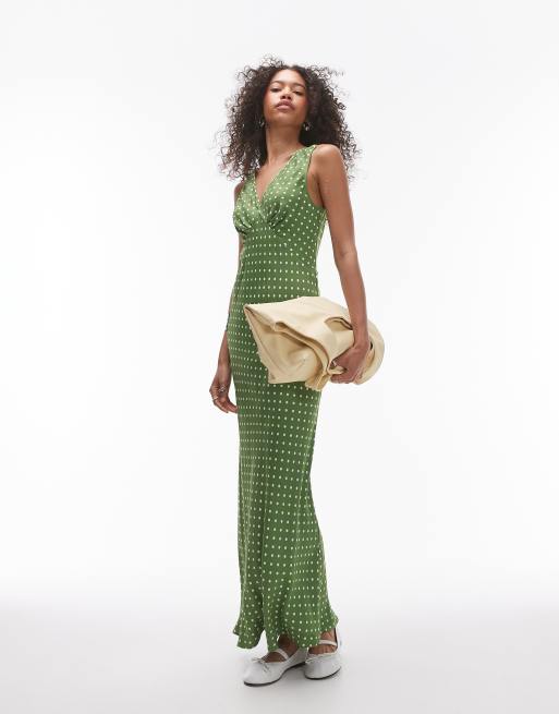 Topshop olive slip dress top