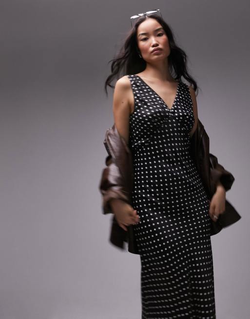 Topshop midi on sale polka dot dress