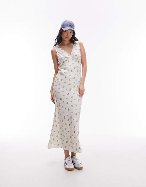 Topshop white floral dress top