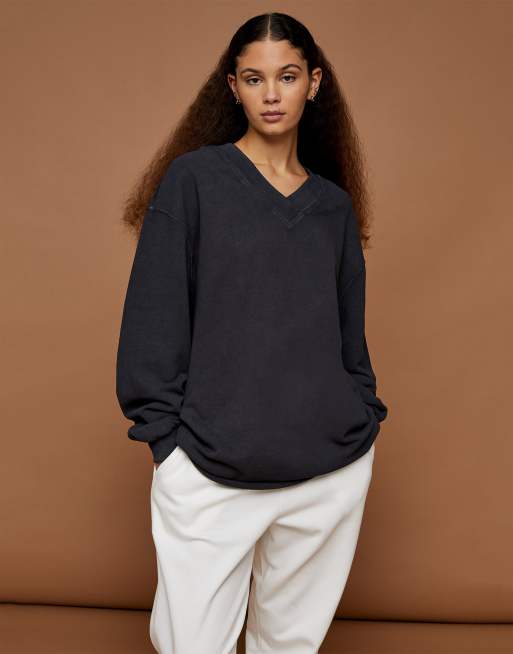 Open on sale neck sweatshirt