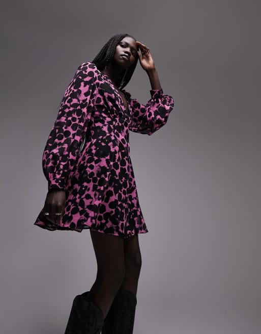 Topshop pink sale leopard print dress