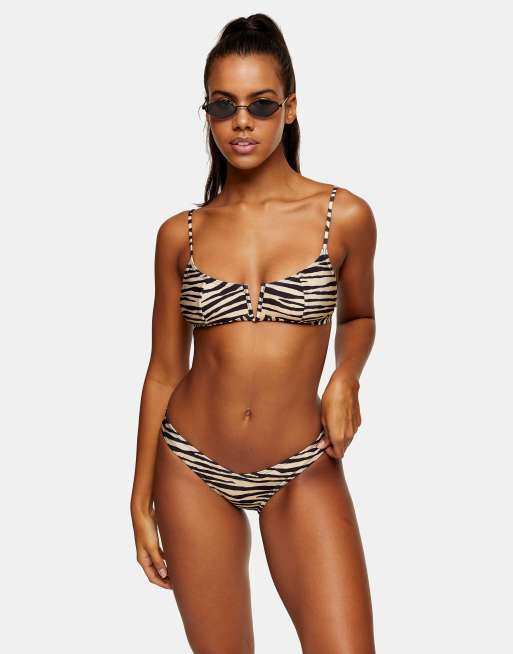 vshaped bikini bottom in zebra print ASOS