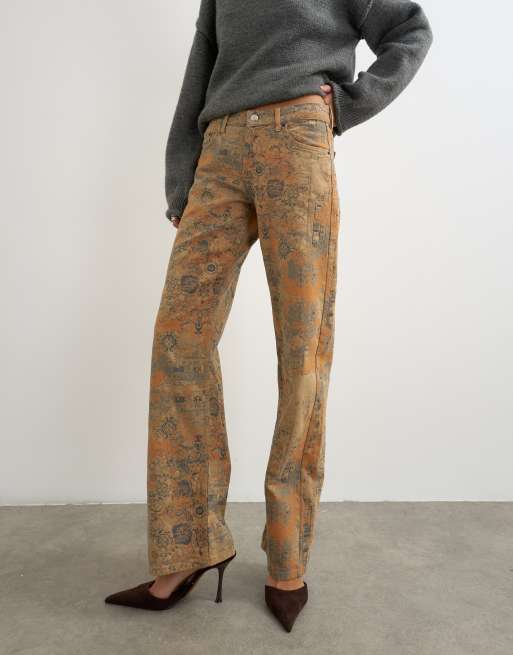 Topshop vaquero recto de talle bajo en jacquard, 5 de 5