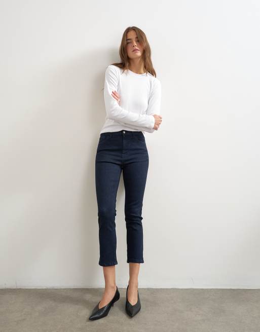 Topshop - vaqueros capri de denim 3/4 en lavado oscuro, 5 de 5