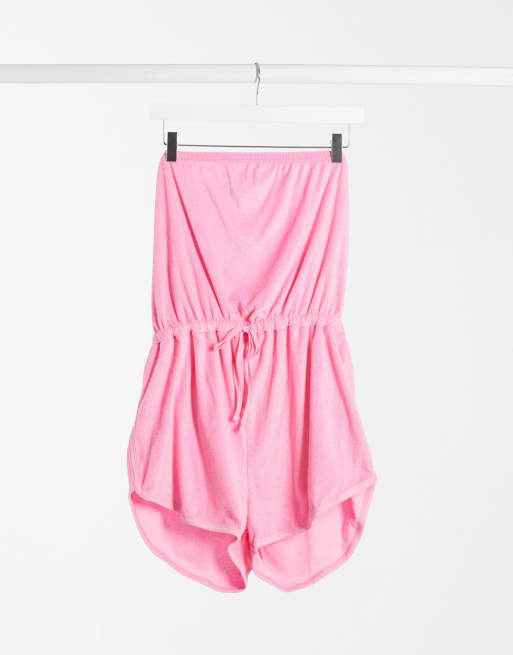 Topshop Peach Velour Playsuit, Topshop Riviera Playsuit