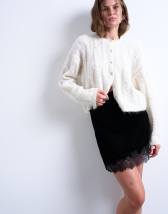 Topshop velvet lace mini skirt in black
