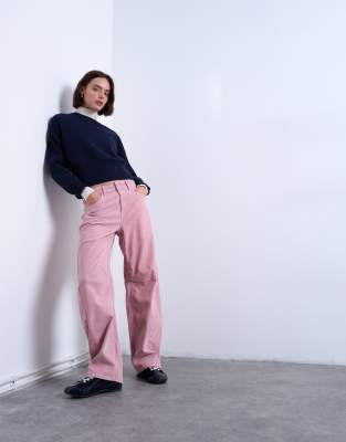 Topshop Velvet Straight Leg Seam Detail Pants In Multi