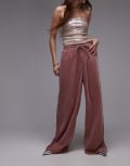 [Topshop] Topshop velvet tie waist trackies in pink 16 pink