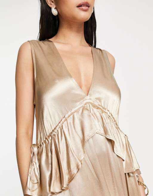 Gold store peplum dress