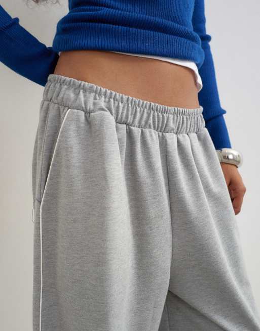 Topshop verkürzte Jogginghose mit Paspeldetail in Grau, 5 von 5