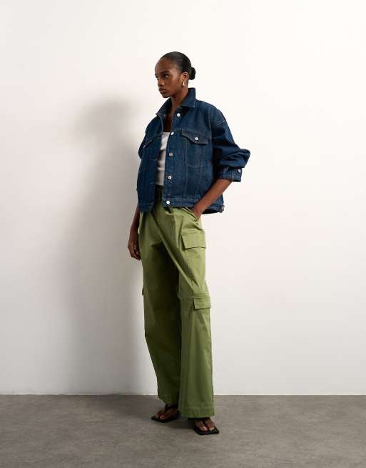 Topshop - Veste à manches ballon en denim - Indigo brut, 4 de 4