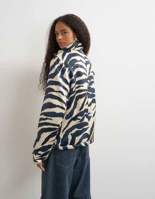 Topshop veste coupe carrée à col montant imprimé zébré, 2 de 4