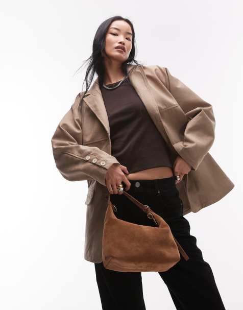 Topshop - Veste décontractée en imitation daim - Beige clair - view 1