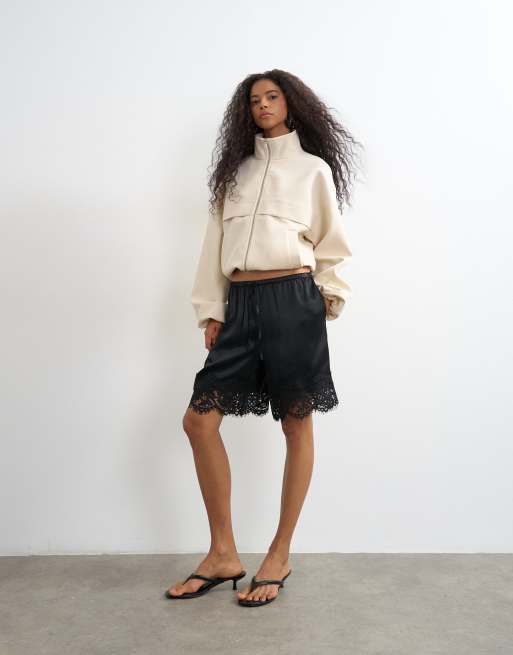 Topshop - Veste d'ensemble à col cheminée - Écru, 3 de 4