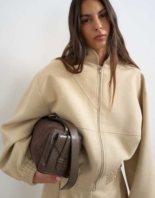 Topshop - Veste d'ensemble à col cheminée - Sable, 3 de 4