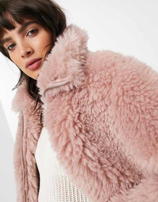 Veste mouton rose new arrivals