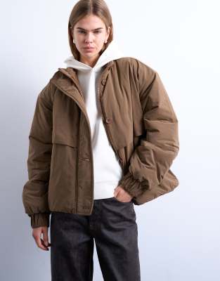 Topshop - Veste hybride rembourrée - Champignon-Gris
