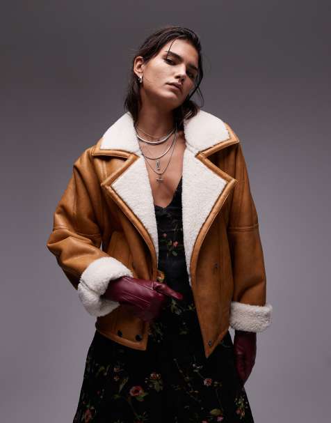 Topshop - Veste imitation peau de mouton - Fauve - view 1