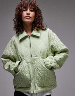 Topshop - Veste matelassée casual légère - Sauge-Vert