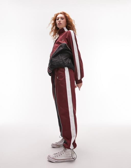 Topshop - Veste souple d'ensemble oversize style sport - Bordeaux