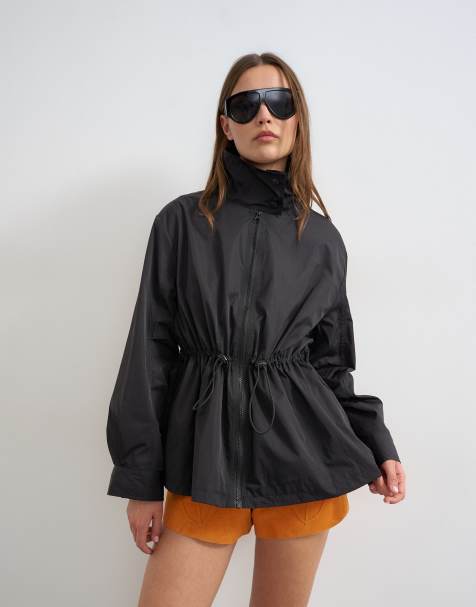 Topshop - Veste technique avec cordon de serrage à la taille - Noir - view 1