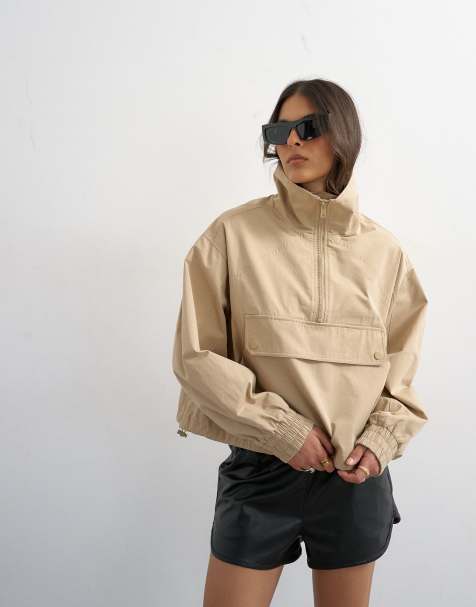 Topshop - Veste zippée à poche - Taupe - view 1