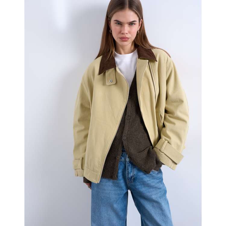 Veste Topshop Beige Col Volants Avec Ceinture - Taille 10 - Neuf Avec étiquettes