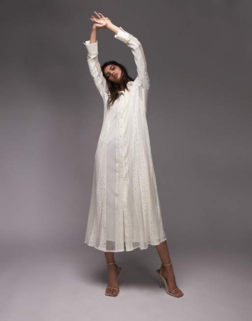 Abbigliamento Camicione Lungo Estivo Abito Chemisier Lungo Abito