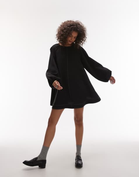 Topshop - Vestito corto nero a trapezio - view 1