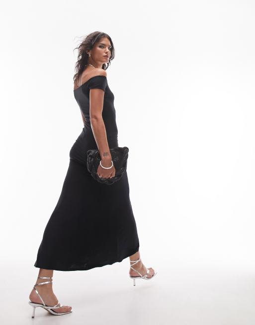 Topshop - Vestito lungo modellante super morbido nero, 2 di 4