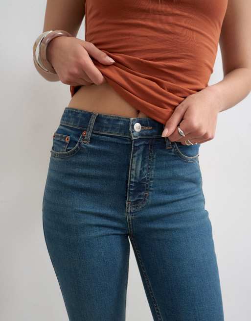 Topshop - vintage-blå højtaljede capris-jeans, 4 af 7