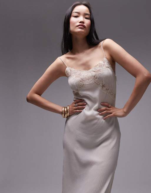 ivory midi slip dress Ivory Recycled Silk Relaxed Midaxi Slip Dress – InFlair main image 1