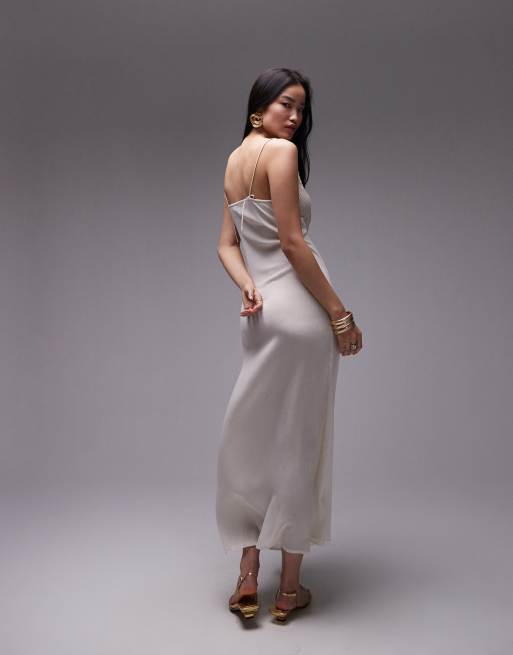knee length dresses for ladies Lula Surplus Neckline Midi Slip Dress