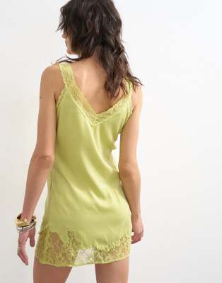 chinese dress ladies Topshop contrast lace color block slip dress in pink. – Queen's Deals main image 0