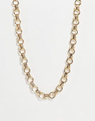 Topshop vintage link necklace in gold - ASOS Price Checker