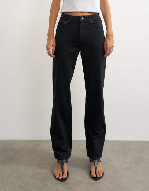 Topshop Vintage proste jeansy ze średnim stanem w czerni, 2 z 5