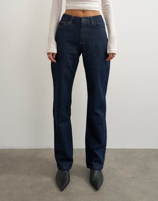 Topshop Vintage Straight-Jeans mit mittlerer Leibhöhe in Rinse-Indigo, 2 von 5