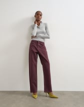Topshop Vintage straight mid rise jean in aubergine