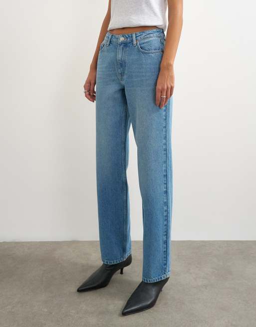 Topshop Vintage straight mid rise jean in bleach, 4 of 5