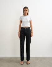 Topshop Vintage straight mid rise jean in clean black