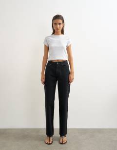 Vintage straight mid rise jean in clean black