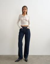 Topshop Vintage straight mid rise jean in rinse indigo