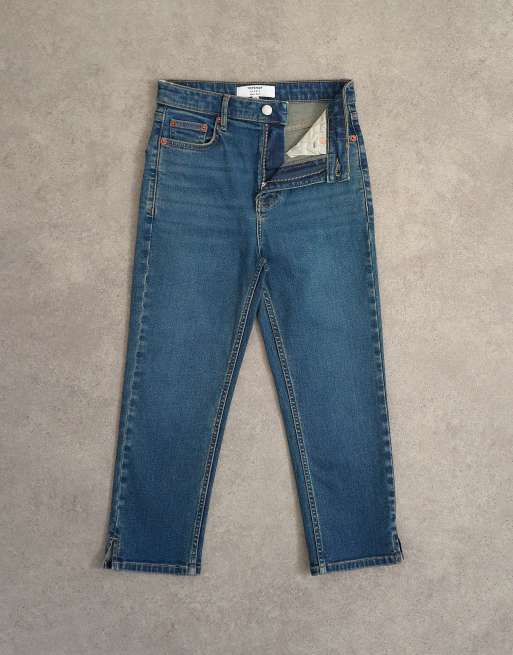 Topshop – Vintageblå capris-jeans med hög midja, 7 av 7