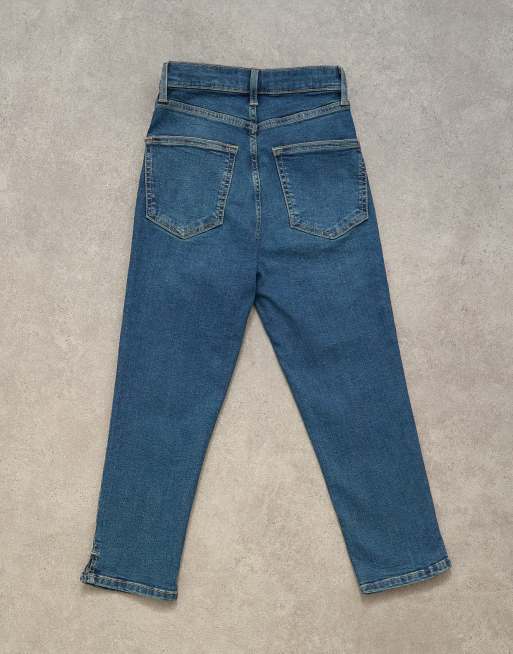 Topshop – Vintageblå capris-jeans med hög midja, 7 av 7