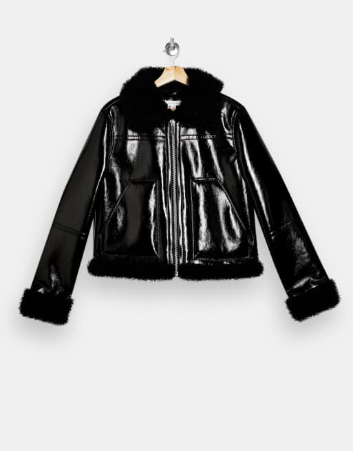 Vinyl jacket topshop sales